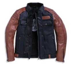 Harley-Davidson Jacke Jester Leder/Armalith Denim -Harley Davidson 97165 23em 32