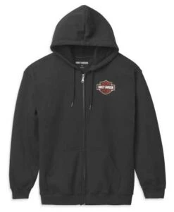 Harley-Davidson Zip Hoodie Bar & Shield Schwarz