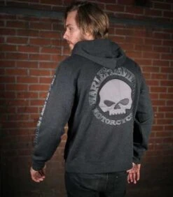 Harley-Davidson Skull Zip Hoodie, Grau -Harley Davidson 99107 18vm 5
