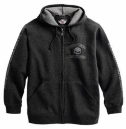Harley-Davidson Skull Zip Hoodie, Grau